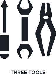 three tools isolated icon simple element from vector image