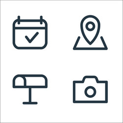 user interface line icons linear set quality vector image