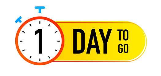 1 day to go timer symbol color gradient style vector image
