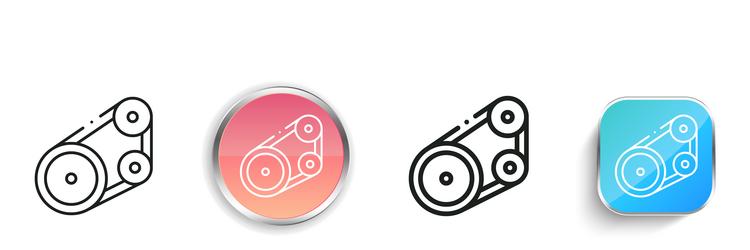 drive belt icon thin linear regular and button vector image