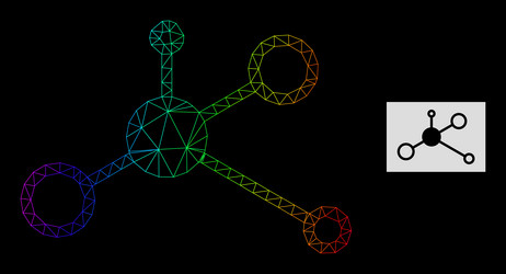 spectral gradient polygonal net masternode icon vector image