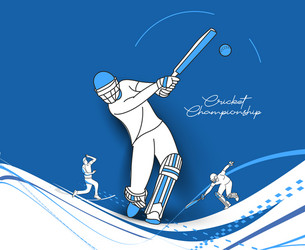abstract colorful pattern with batsman and bowler vector image