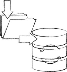 data center disks with folder isolated icon vector image