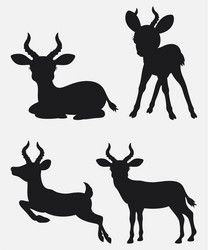 Impala Silhouettes - Diverse Poses Vector Image