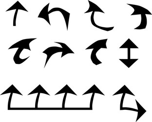 one and several arrows in a set modern vector image