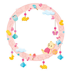 baby icons objects on round frame vector image