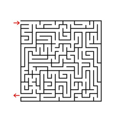black square maze with entrance and exit a game vector image