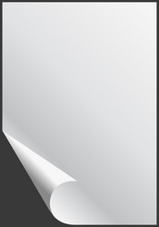 blank glossy empty paper sheet with folded corner vector image