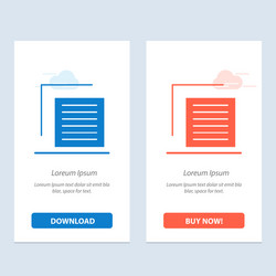 document file user interface blue and red vector image