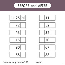 fill in missing numbers before and after vector image