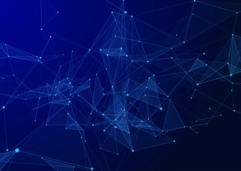 techno background with a low poly plexus design vector image