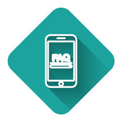 white line mobile phone with text faq information vector image