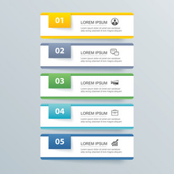 5 data infographics tab paper index template vector image