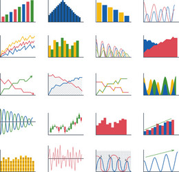 business data graph analytics elements vector image