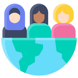 Different women around world icon Royalty Free Vector Image