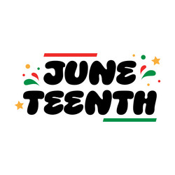juneteenth typography text script white background vector image