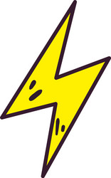 thunder line and fill style icon design vector image
