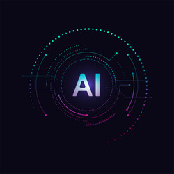 artificial intelligence circuit line style vector image
