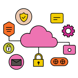 cloud server security concept ideal for tech vector image