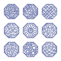 octagonal design elements with a variety vector image