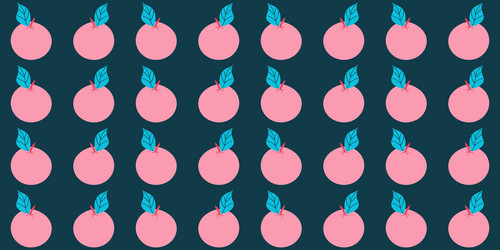 pink apples pattern on dark background seamless vector image