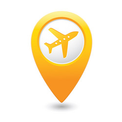 Airplane Map Pointer Icon vector image