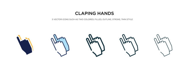 claping hands icon in different style two vector image