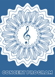 Concert program cover template with treble clef Vector Image