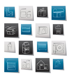 different kind of package icons vector image