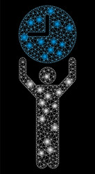flare mesh wire frame time manager with light vector image
