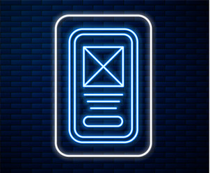 glowing neon line ui or ux design icon isolated vector image