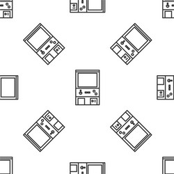 grey line retro arcade game machine icon isolated vector image