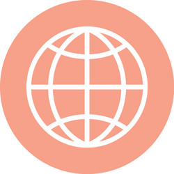 isolated global sphere line and block style icon vector image