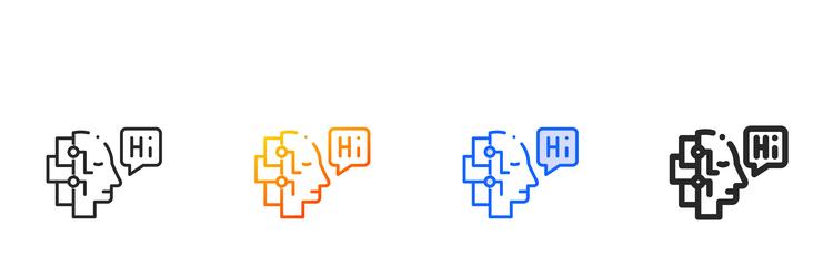robot iconthin linear gradient blue stroke vector image