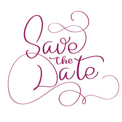 save the date text on white background vector image