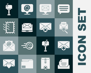 set drawer with document received message concept vector image