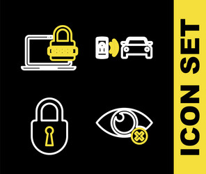 set line smart car alarm system invisible or hide vector image