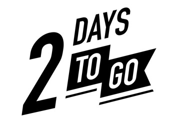 2 days to go timer symbol black color vector image