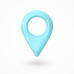 3d realistic location blue map pin gps pointer vector image