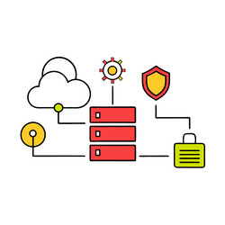 cloud server security concept ideal for tech vector image