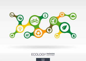 ecology growth abstract background with connected vector image