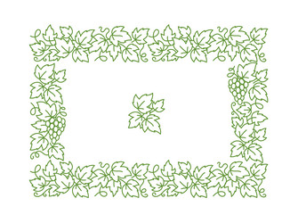 grape vine rectangular frame leaves vector image