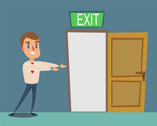 man pointing with way out vector image