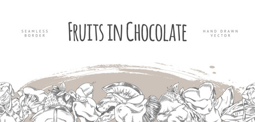 monochrome sketch banner with seamless bottom vector image