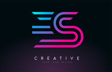Red and black es e s letter logo design creative Vector Image