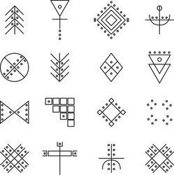 set of geometric hipster shapes 4r vector image