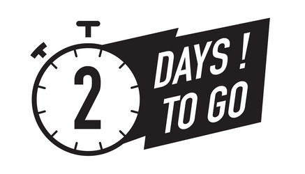 2 days to go timer symbol black color vector image