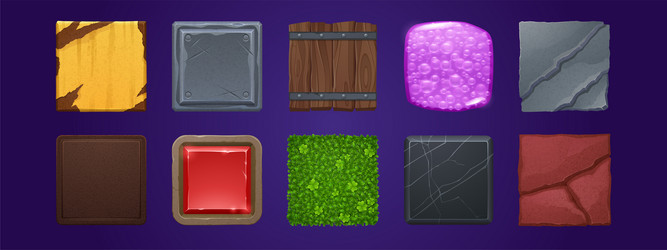 Cartoon UI App Icons - Block Style vector image