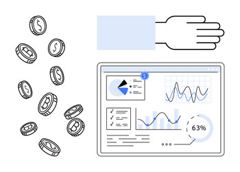 data analysis dashboard with financial metrics vector image