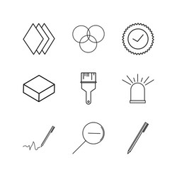 design elements linear icon set simple outline vector image